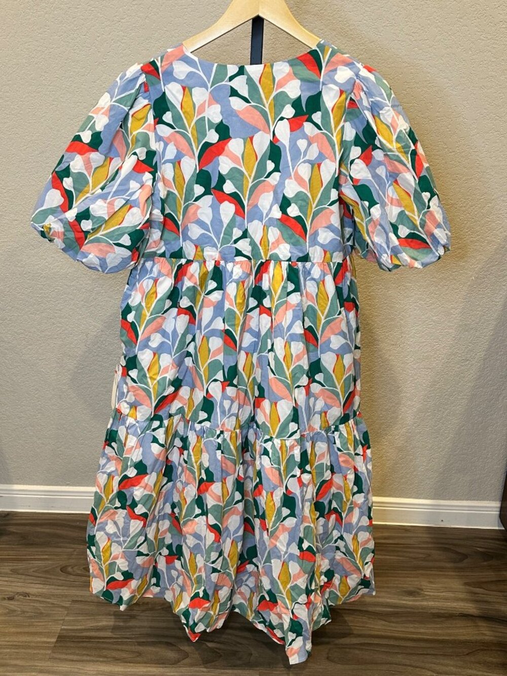 Aura - Red Dress Boutique Floral Side Zip Size M 100% Cotton Lined Boho Mumu - Picture 3 of 9